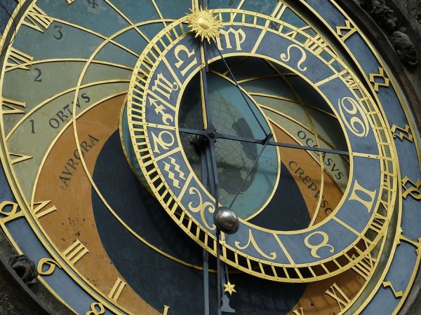 HD wallpaper: gray and brown horoscope clock, astronomical clock ...